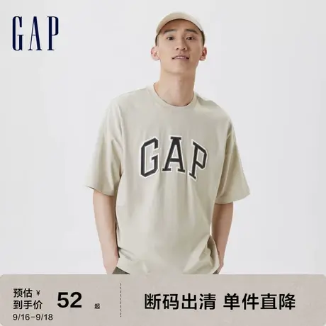 【断码特价】Gap男女装LOGO字母T恤纯棉亲肤短袖夏季情侣装上衣图片