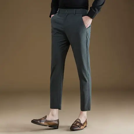 POWO西裤小脚男韩版休闲裤子商务2023夏季新款潮流青年男生九分裤图片