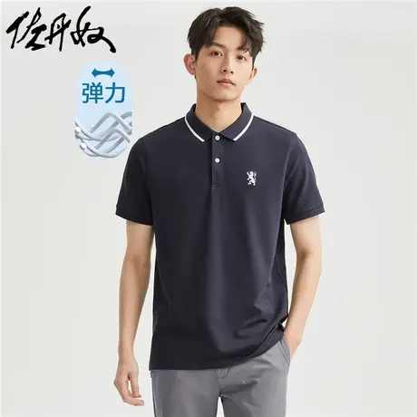 佐丹奴polo男船锚刺绣弹力棉珠地布修身休闲短袖POLO衫男01011389图片