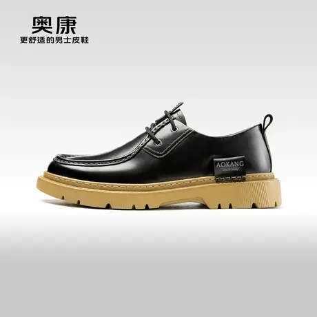 AOKANG奥康2024春季新款商务休闲工装鞋男真皮耐磨舒适单鞋图片