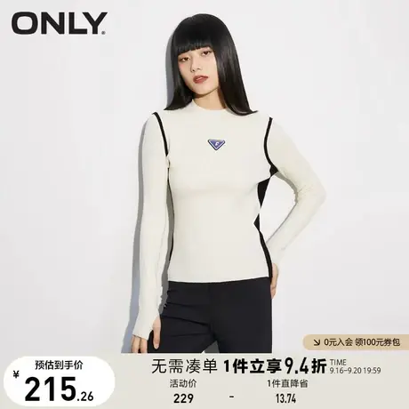 ONLY奥莱夏季新品休闲百搭半高领修身打底长袖针织衫女图片