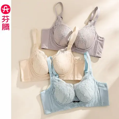 芬腾内衣女小胸聚拢法式性感蕾丝文胸记忆钢圈收副乳透气舒适胸罩图片