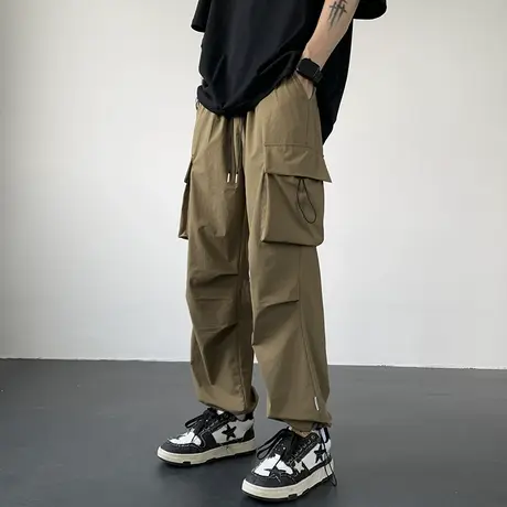 夏季冰丝长裤子12岁男孩13青少年学生14速干薄款15大童工装休闲裤图片