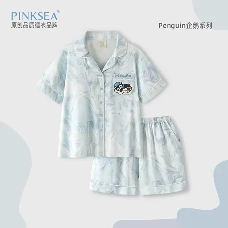 Pinksea冰丝睡衣女款夏高级感2025新款夏季短裤短裤女士家居服商品大图