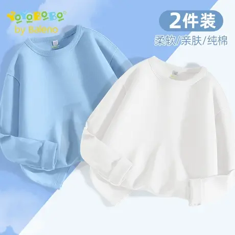 班尼路童装YBB系列男童长袖t恤2025新款透气纯棉中大童休闲打底衫图片