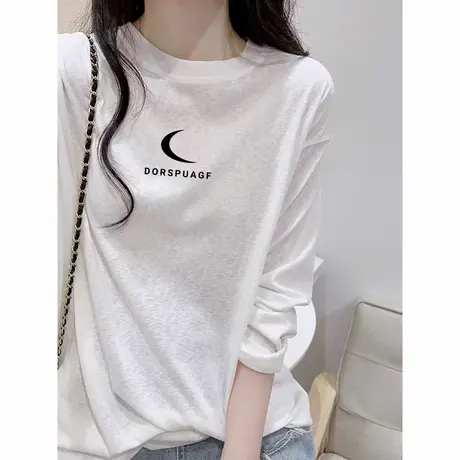 薄款防晒女t恤宽松慵懒风圆领长袖罩衫设计感小众百搭上衣夏季ins图片
