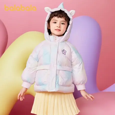 巴拉巴拉羽绒服女幼童冬季新款宝宝时尚洋气亮面炫彩保暖羽绒外套图片