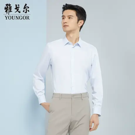 雅戈尔奥莱 商场同款男士长袖衬衫秋季新款官方商务休闲免烫衬衫商品大图