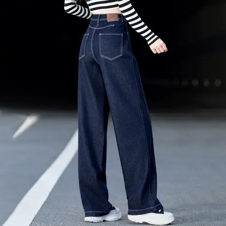 欧货牛仔裤女直筒裤子女新款2023爆款今年流行阔腿裤女士加厚加绒图片