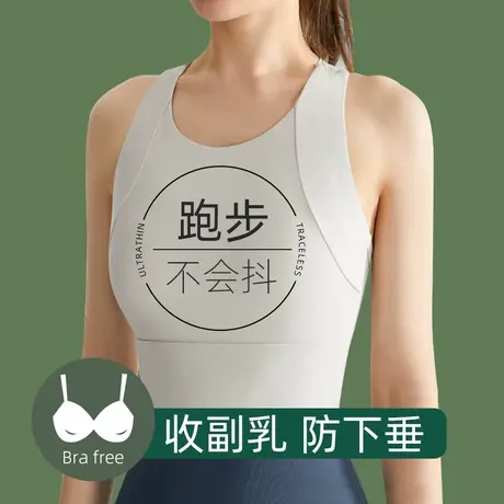 运动背心女防震防下垂外穿跑步内衣一体式大胸显小收副乳美背文胸商品大图