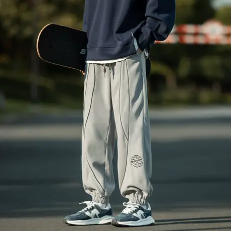 休闲卫裤男秋季运动裤子vintage宽松机能oversize小众高街潮牌ins商品大图