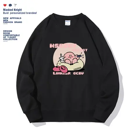 2022秋季日系趣味卡通印花圆领卫衣男宽松无帽长袖休闲新款上衣商品大图