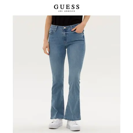 【38上新季】【秀智明星同款】GUESS款女高腰修身喇叭牛仔裤商品大图