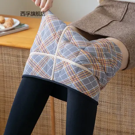 S440羊毛加绒打底裤女冬季外穿保暖裤高腰加厚小脚裤特厚棉裤700g图片