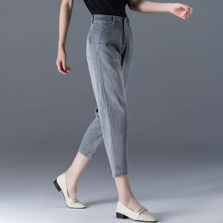 冰丝牛仔七分裤女夏季薄款女裤八分裤哈伦裤天丝牛仔裤女夏萝卜裤图片