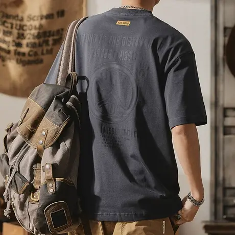 Modi Nick/摩帝尼克夏季男士短袖潮牌t恤宽松潮流舒适纯棉T恤男款商品大图