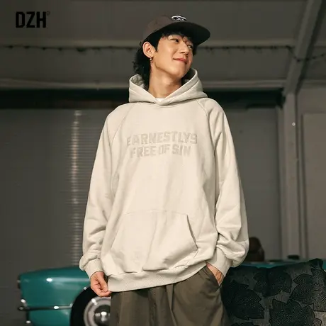 男士连帽卫衣男秋季美式潮牌情侣宽松上衣服套头外套男生重磅帽衫商品大图