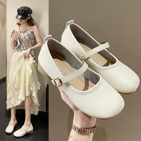 玛丽珍女鞋低跟2024新款夏季一字带粗跟单鞋女配裙子法式温柔鞋子商品大图