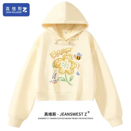 真维斯Z+卫衣女春秋款2024新款爆款小个子短款上衣薄款外套春装H图片