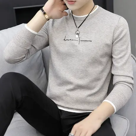 长袖t恤男2023新款春秋季ins韩版潮流潮牌内搭打底衫百搭秋装上衣商品大图