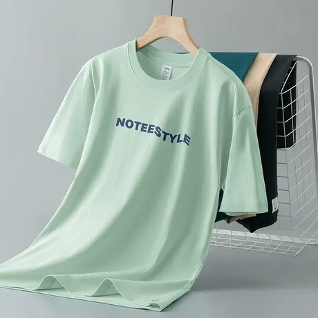 重磅纯棉短袖t恤男装夏季圆领上衣服潮流印花打底衫美式全棉半袖商品大图