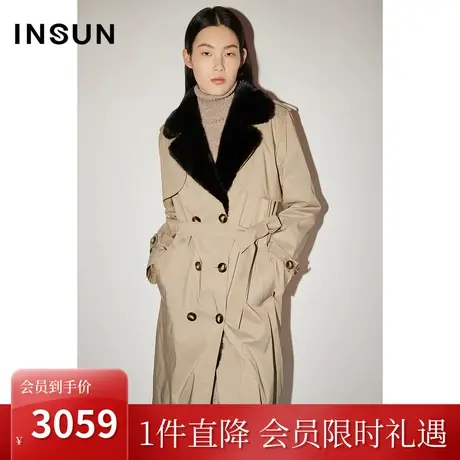 [都会御寒]恩裳COVER冬季2022双层水貂毛领防水防污派克服女商品大图