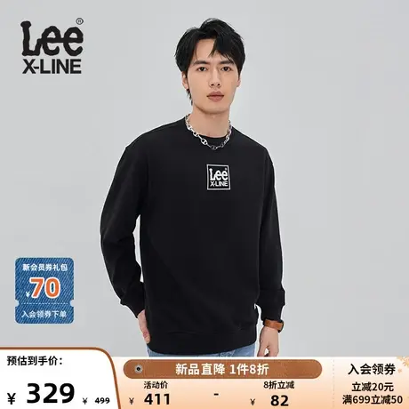 LeeXLINE23秋冬新品舒适版圆领字母印花男卫衣潮流LMT007094204-Y图片