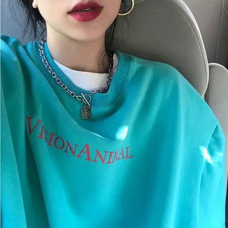 卫衣女chic港风宽松韩版ins上衣设计感小众春秋薄款oversize外套商品大图