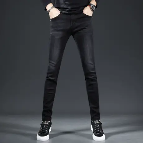 高端牛仔裤男春秋款2023新款修身小脚弹力休闲百搭男士长裤子秋季商品大图