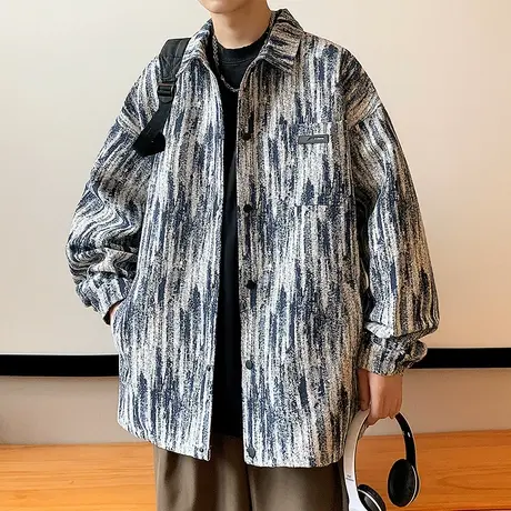 小香风外套男春秋季新款宽松潮牌上衣男生高级感痞帅休闲工装夹克商品大图