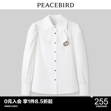 太平鸟时尚2022冬季新款百搭基础装饰衬衫A1CAC4325图片