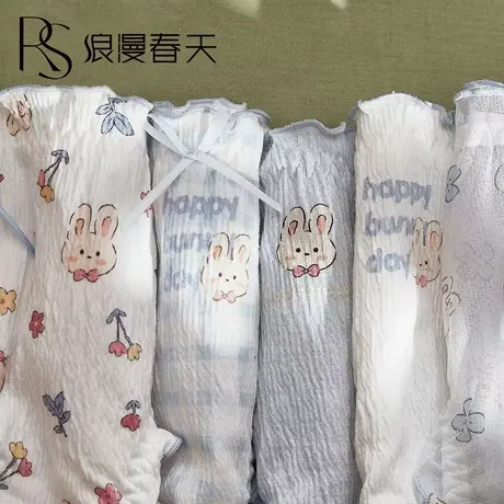 内裤女棉裆少女生三角裤可爱兔子短裤女士包臀内裤图片