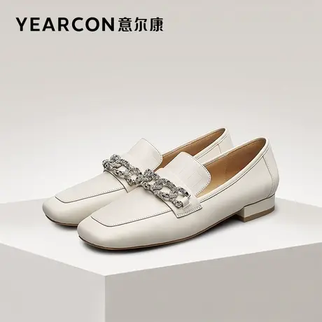 意尔康官方旗舰店女鞋乐福鞋百搭英伦方头单鞋outlets商品大图