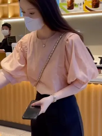 2023夏季新款韩系简约衬衫轻奢清新法式小调轻薄气质风纯色小衫潮商品大图