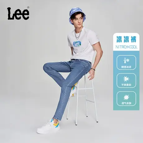 Lee705锥形中腰凉感浅蓝男牛仔裤凉凉裤LMB1007052002商品大图