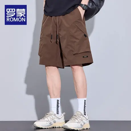 罗蒙冰丝工装短裤男士夏季薄款2025新款美式宽松五分裤休闲中裤子商品大图
