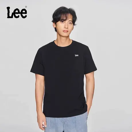 Lee商场同款25早春新品舒适版圆领小刺绣Logo设计男短袖T恤休闲图片