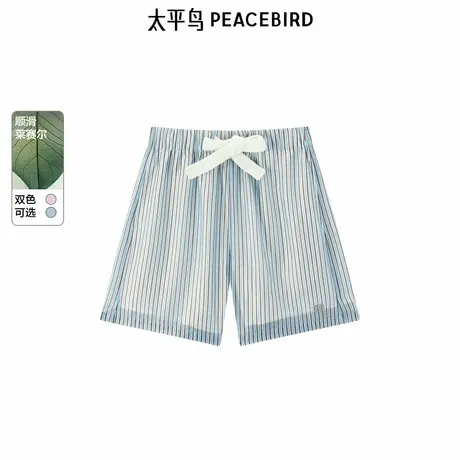 太平鸟2025年夏季新款莱赛尔宽松阔腿休闲运动短裤A3GCE3809图片
