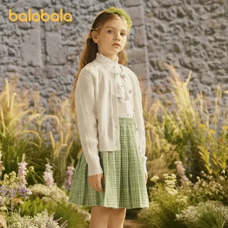 【premium】巴拉巴拉高端线24春探秘自然系列羊毛圆领开衫女商品大图