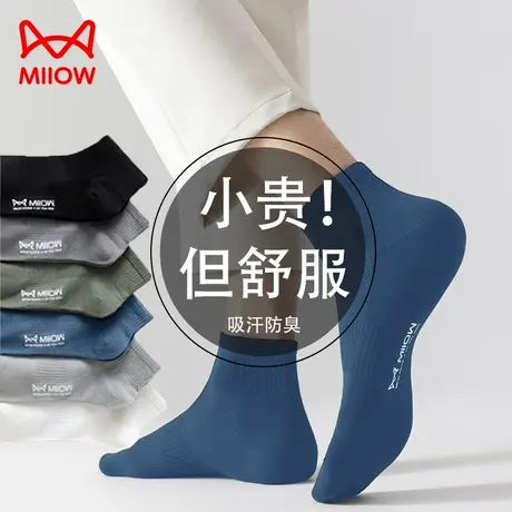 猫人男士袜子夏季薄款抗起球运动风耐磨吸汗防臭纤薄透气网眼船袜商品大图