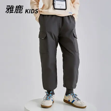 雅鹿2024冬季新款儿童加厚羽绒裤白鸭绒男女童户外滑雪裤中大童商品大图