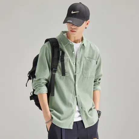 Modi Nick/摩帝尼克复古灯芯绒男士衬衫重磅洗水纯棉舒适男士外套图片