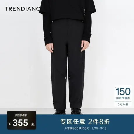 TRENDIANO官方潮牌秋季男装裤子新款时尚潮流宽松休闲长裤商品大图