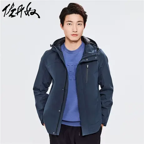 佐丹奴外套男装工装多口袋三防连帽夹克外套 01072074商品大图