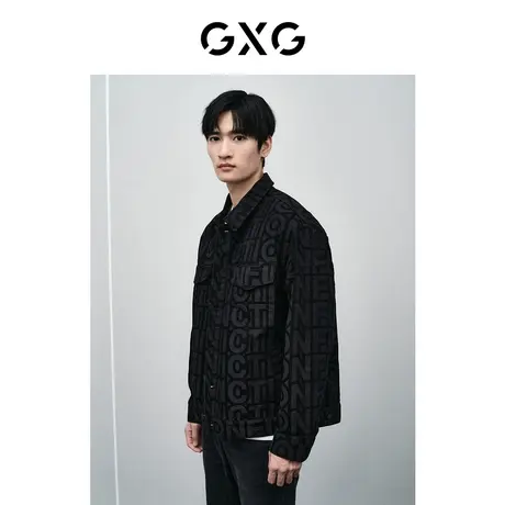 GXG男装 商场同款新年系列黑色牛仔夹克 24年春季新品GFX1E800651商品大图