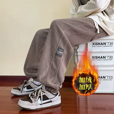 青少年男装初中学生潮流大童裤子男孩春秋帅气加绒加厚运动卫裤冬商品大图