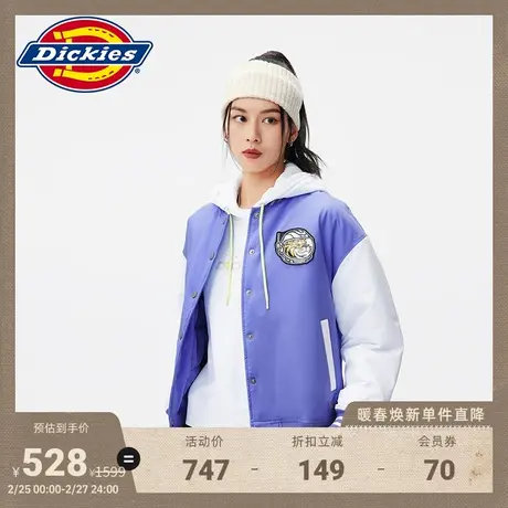 Dickies 秋冬工装女式logo美式棒球服休闲棉服夹克外套宽松图片