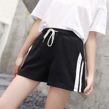 三分运动短裤女夏季薄款宽松直筒纯棉休闲阔腿跑步外穿A字健身裤图片