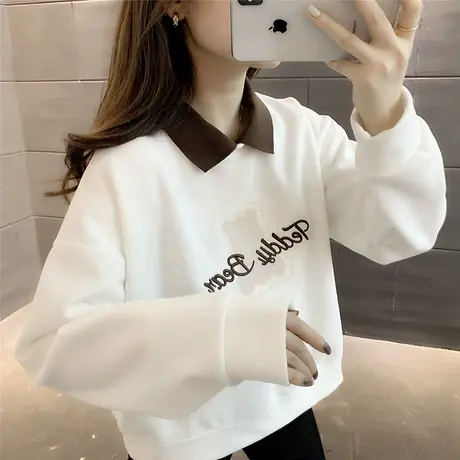 春季外套女款春秋款polo领卫衣小个子2023新款爆款时尚早春上衣服图片