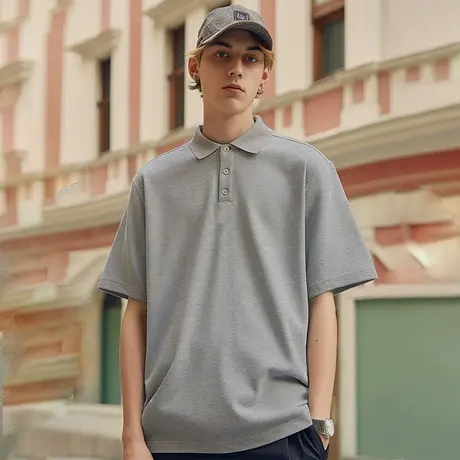 大码男装胖子反领纯棉简约百搭宽松商务休闲短袖肥佬POLOt恤夏季图片